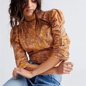 FREE PEOPLE Floral Backless Monica Crop Top Size M